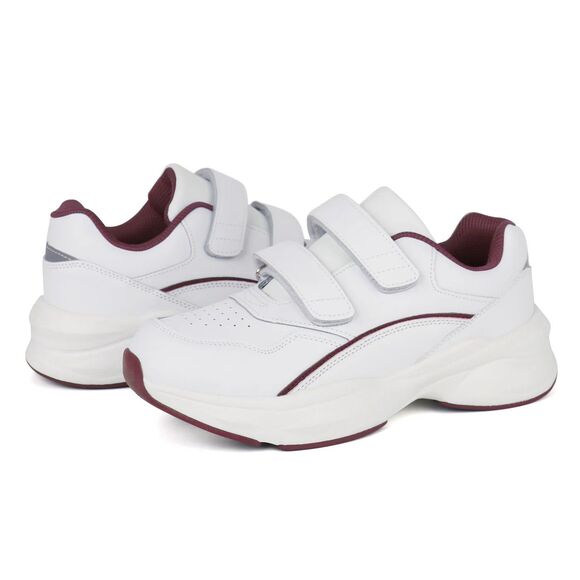 Women's ORTOREX by Ortho+rest Diabetic Walking Shoes, White/Burgandy, Size 9 - Picture 1 of 12